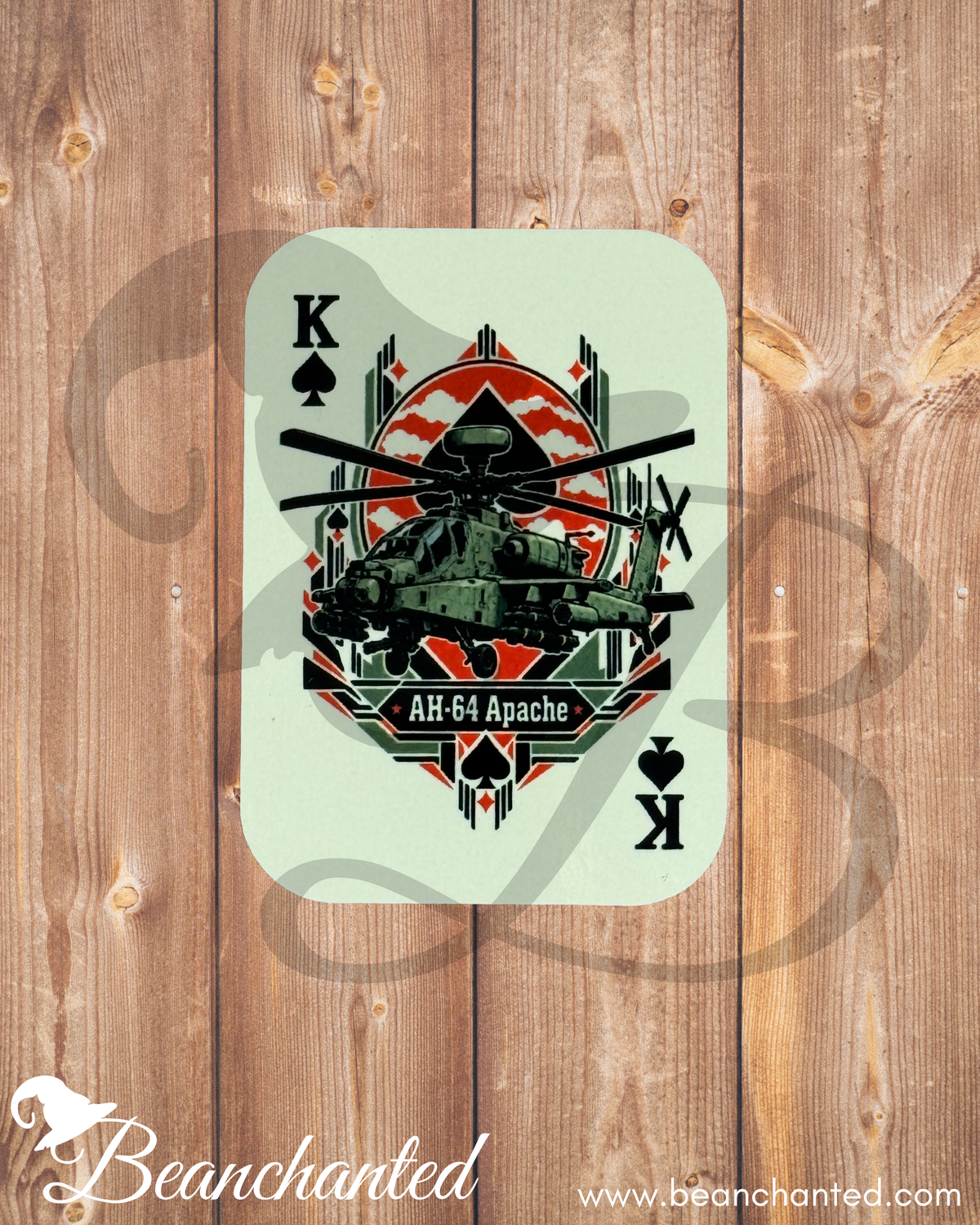 Fridge Magnet "AH-64 APACHE" Poker Card