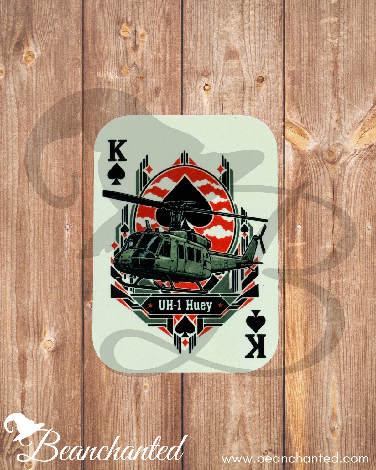 Fridge Magnet "UH-1 HUEY" Poker Card