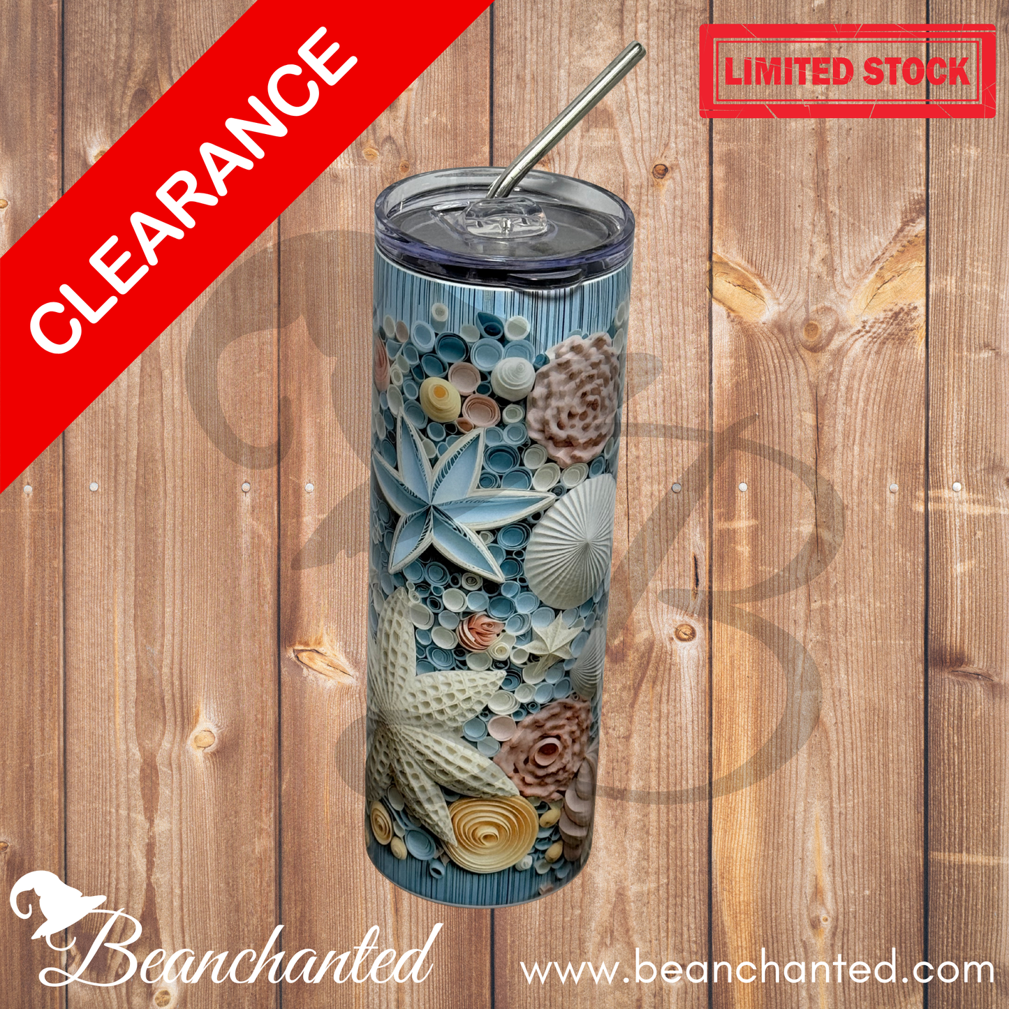 20oz skinny tumbler "SEA FLOWERS"