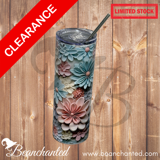 20oz skinny tumbler "Pastel Flowers"