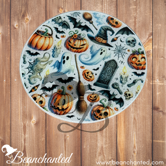 Glass Cutting Board "Spooky Times"