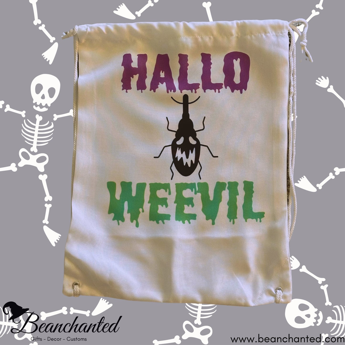 Draw String bag "HALLO WEEVIL"