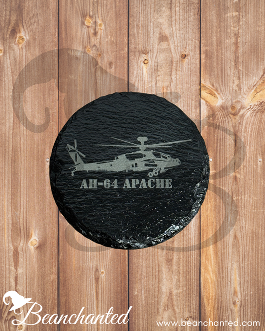 Slate Coaster AH-64 APACHE helicopter