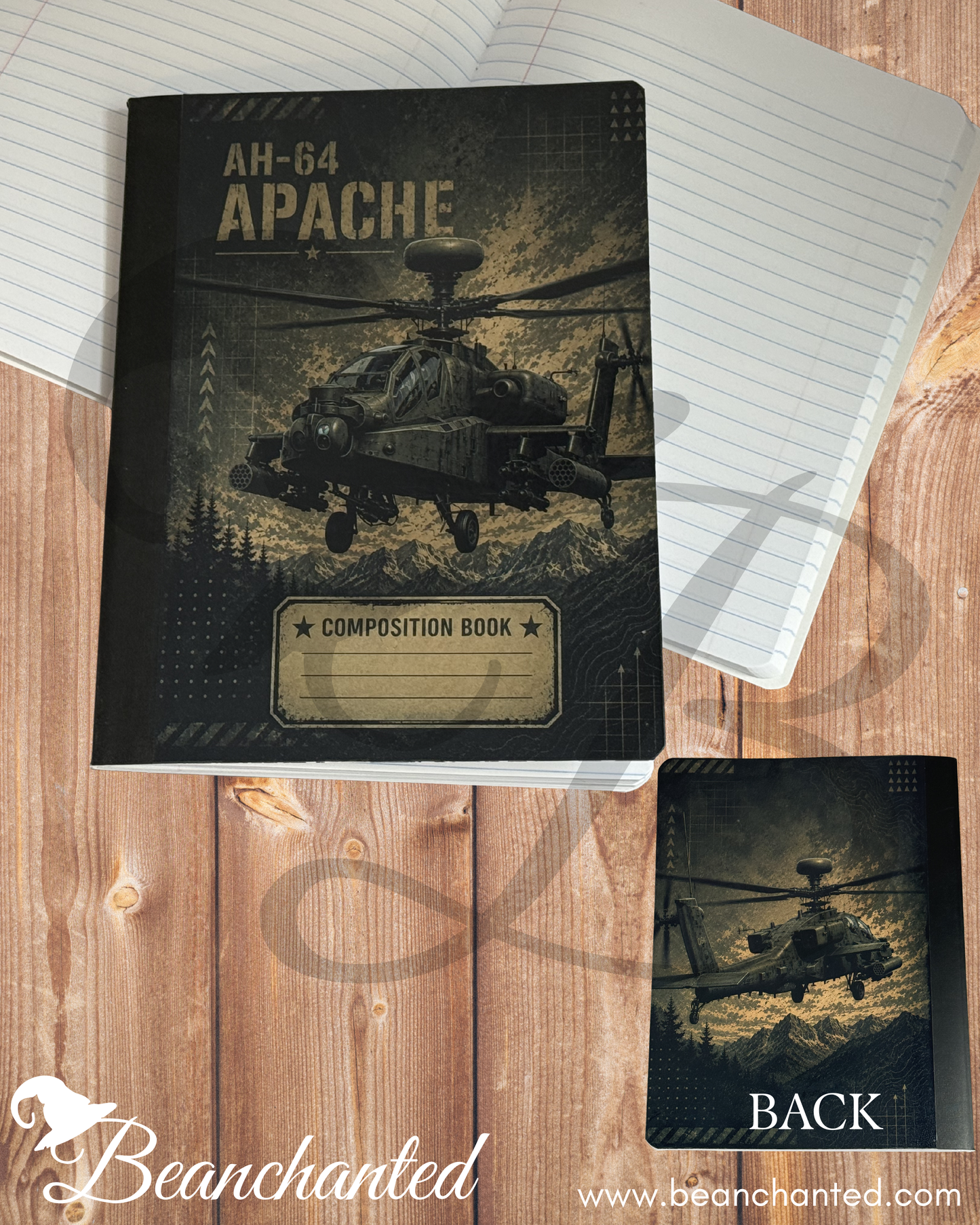 AH-64 APACHE Helicopter Composition Book
