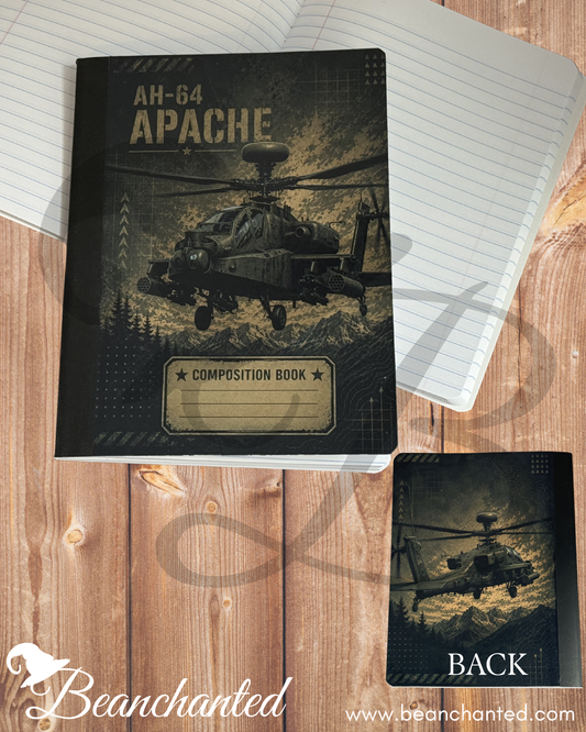 AH-64 APACHE Helicopter Composition Book