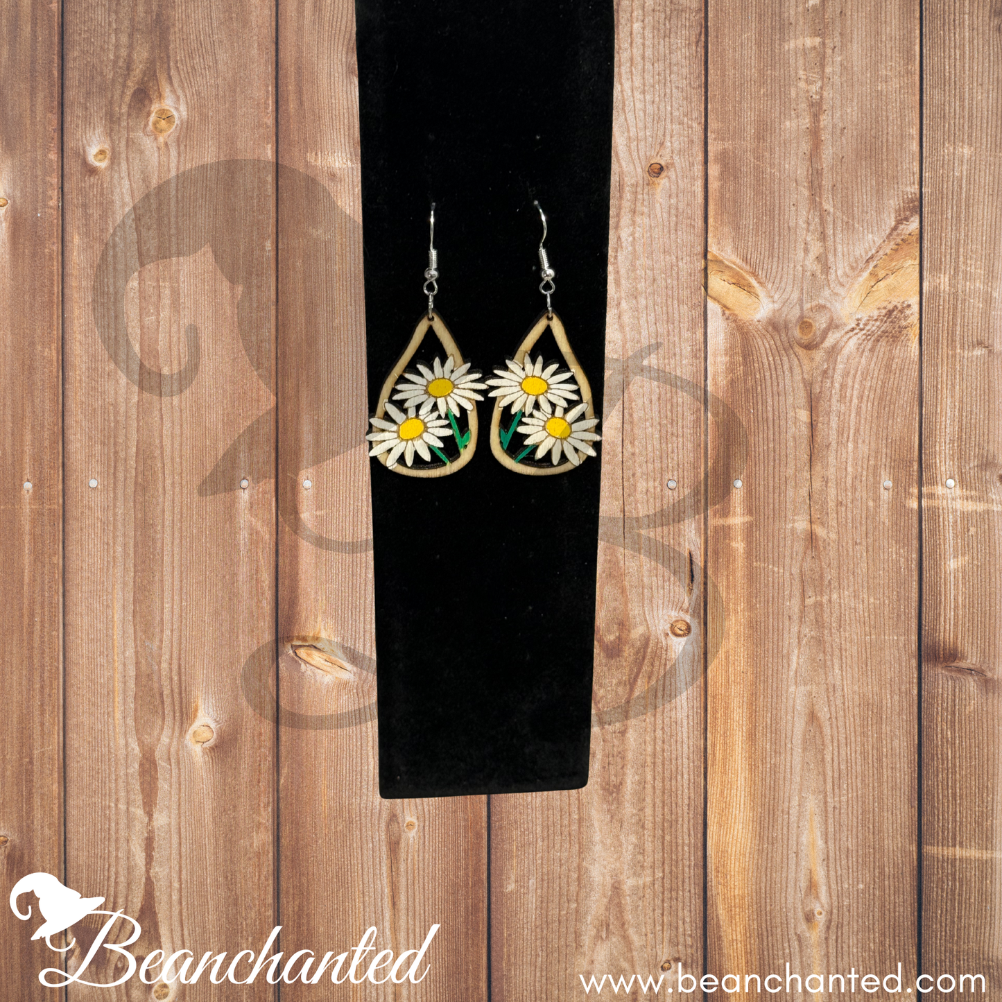 Wood Earrings DAYBREAK DAISY BLOOM