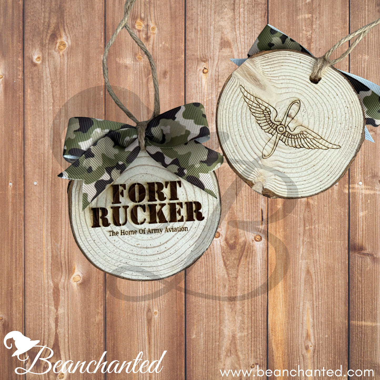 Wood Slice Ornament FORT RUCKER ALABAMA
