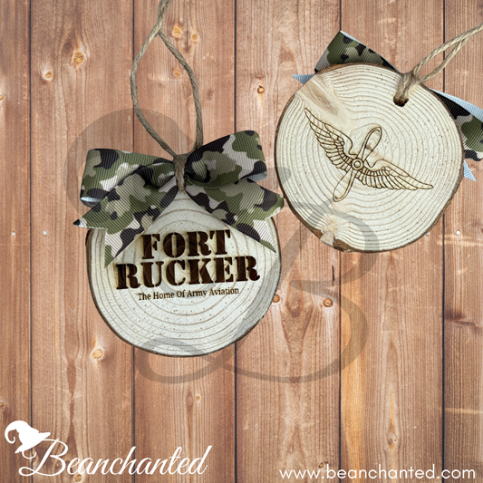 Wood Slice Ornament FORT RUCKER ALABAMA