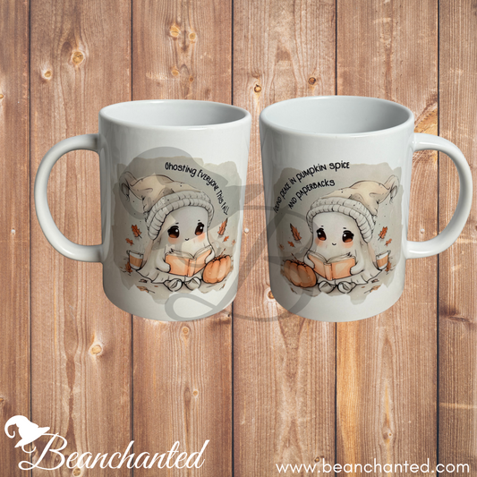 Halloween Mug "I GHOST PEOPLE FOR PAPERBACKS"