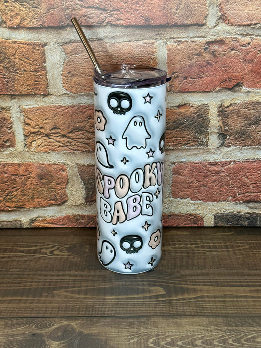 Halloween 20oz Skinny Tumbler "Spooky Babe"