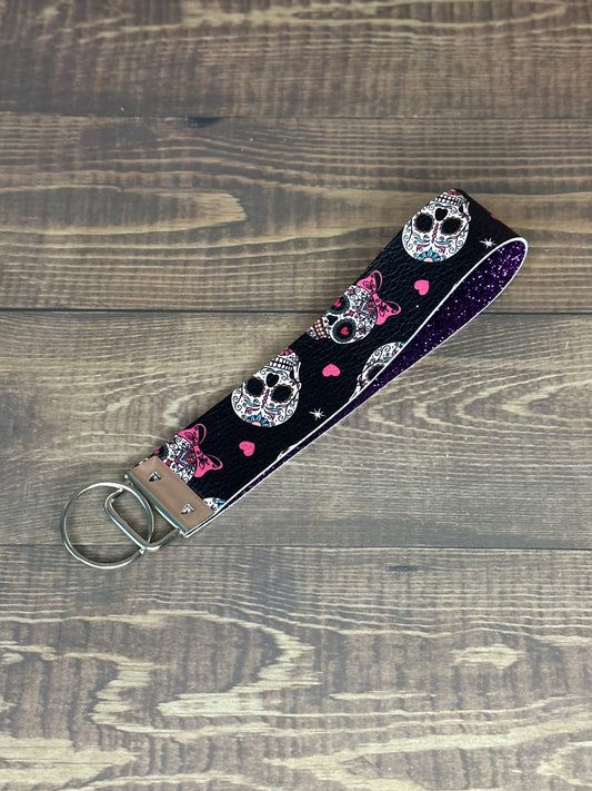 Halloween Keychain Wristlet "Sugar Skull"