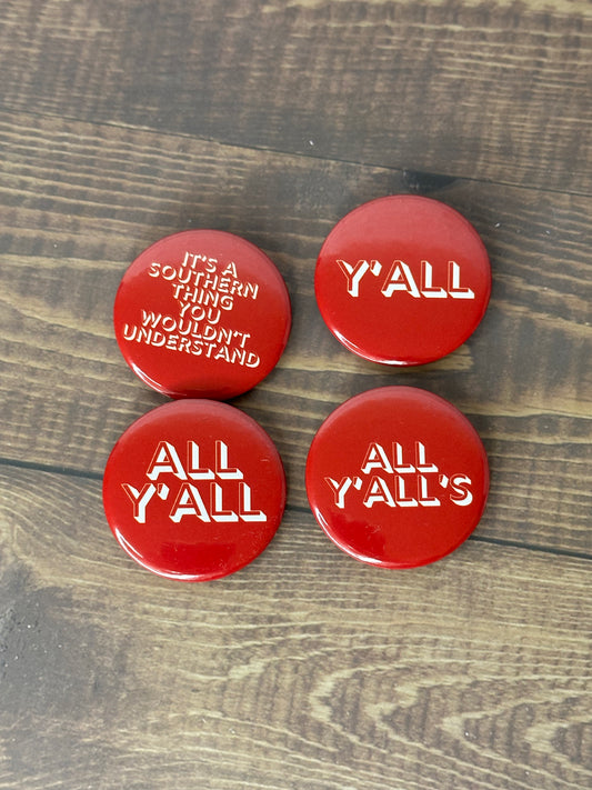 Button Pin Set "Y'ALL"