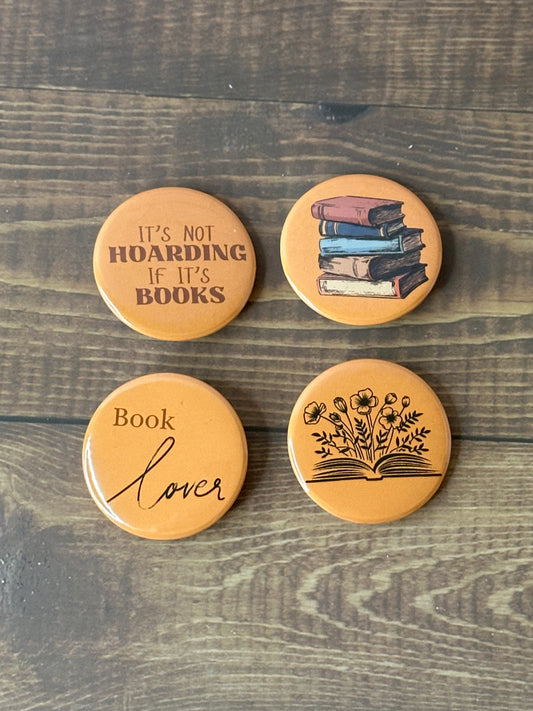 Button Pin Set "Book Lover"