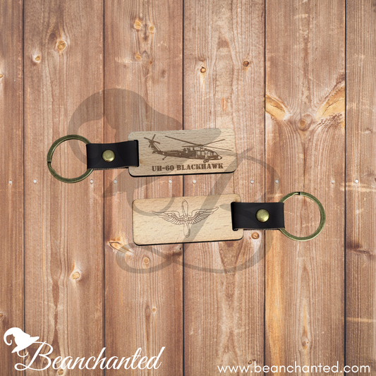 Wood Keychain "UH-60 BLACKHAWK"