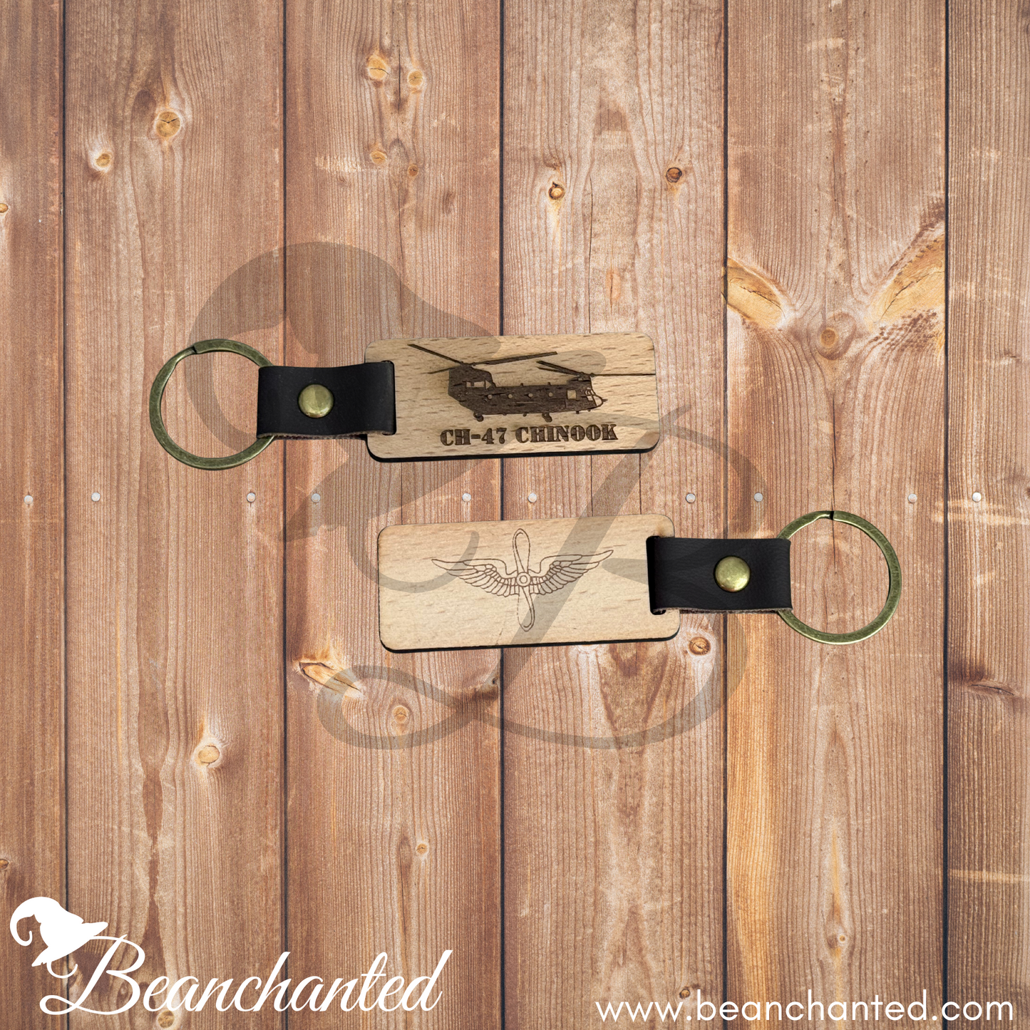 Wood Keychain "CH-47 CHINOOK"