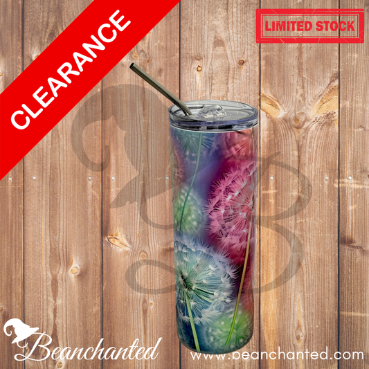 20oz skinny tumbler "Vibing Dandelion"